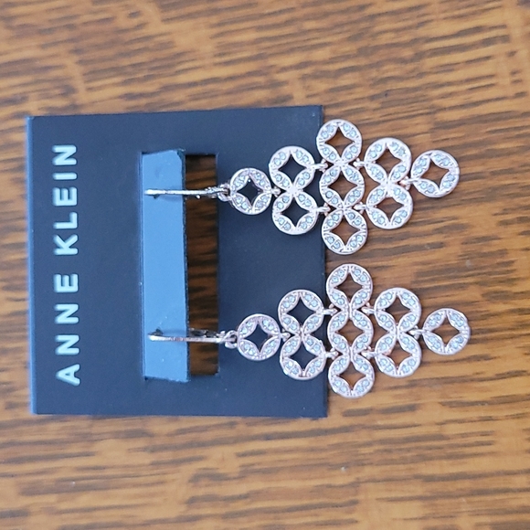 Anne Klein Rose Gold chandelier earrings - Picture 1 of 3